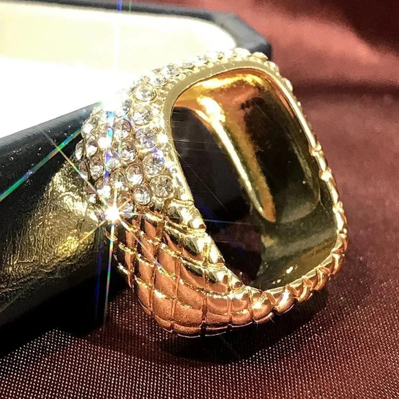 🎀Eternity Gold Plated Cubic Zirconia Fashion Ring for Women/Men, UNVN12372 - Picture 1 of 6